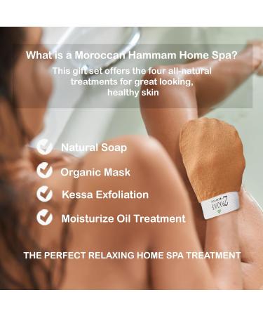Zakia's Moroccan Hammam Spa Rejuvenating Ritual Kit - 6-Piece Beauty Set for All Skin Types - Purify Tone Cleanse & Exfoliate with Amber Musk - Buy Online on GoSupps.com