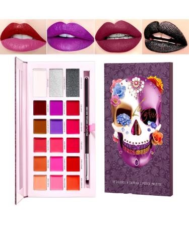 Veeteah Lipstick palette lip gloss palette 18 waterproof lipstick colors long-lasting moisture-resistant wear cosmetic girlfriend set soft creamy texture for