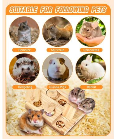 OVERTANG 6-in-1 Wooden Interactive Foraging Toy for Small Animals - Ideal for Hamsters, Guinea Pigs, Rabbits, Chinchillas, Rats, and Gerbils - Buy Online on GoSupps.com