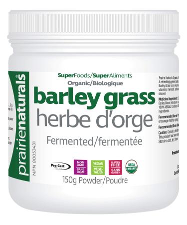 Prairie Naturals Organic Fermented Barley Grass Juice Powder 5.3 Ounce