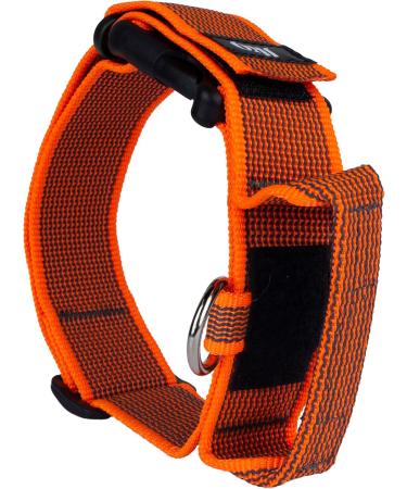 Julius-K9 Color & Gray Collar with Handle Safety Lock & Interchangeable Patch 40mm (38-53cm) - Orange Gray - Buy Online on GoSupps.com