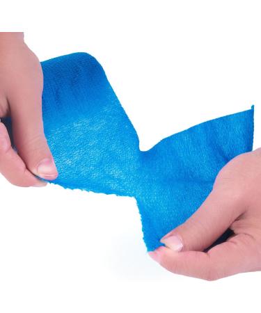 Cojj 12 pcs Self-Adhering Cohesive Bandage - 10cm x 4.5m Waterproof Elastic Tape for Wounds & Animal Care (Blue) - Buy Online on GoSupps.com