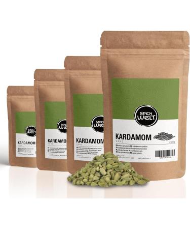 Spicy Welt Cardamome Verte Enti re (100g) Gousses de Cardamome (Elettaria Cardamomum) | Pour Th Cha Riz Curry & P tisserie | Saveur Fra che & Menthol e | 100% Naturel Sans Additifs - Buy Online on GoSupps.com