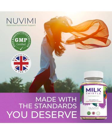 NUVIMI Milk Thistle 1000mg 120 Vegan Capsules - Liver Health Support with 80% Silymarin Extract - Buy Online on GoSupps.com