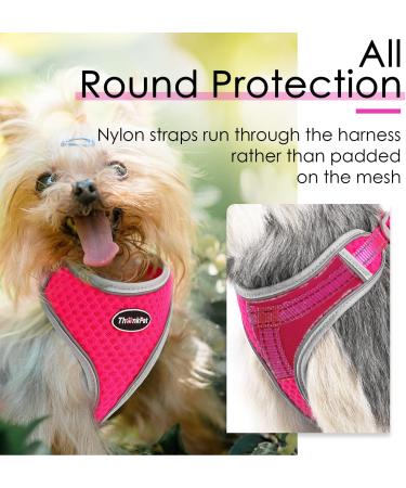 Thinkpet No-Pull Dog Harness & Leash Set - Breathable Adjustable & Reflective Safety Harness for Small Medium & Large Dogs | Soft Comfortable & Safe - Pink/Red (1 Pack) - Buy Online on GoSupps.com