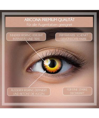 Buy Aricona Wolf Eyes Black & Yellow Halloween Contact Lenses | Daily Colored Lenses for Costume Parties - No Prescription Needed - Buy Online on GoSupps.com