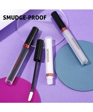 Matte Liquid Lipstick Set - Black White Grey - Waterproof Smudge Proof Halloween Makeup - Buy Online on GoSupps.com