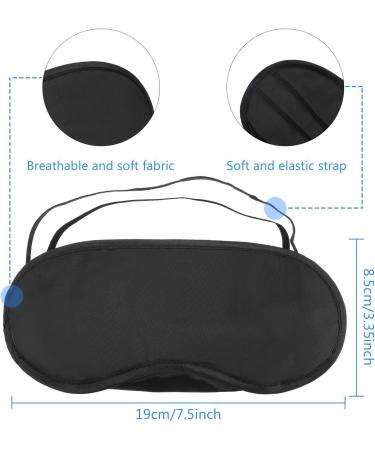 10 Pack Black Sleep Mask Eye Cover - Soft & Comfortable Blindfold with Nose Pad & Adjustable Strap for Women, Men, Kids - Ideal for Travel, Sleep, Shift Work, Naps - Buy Online on GoSupps.com