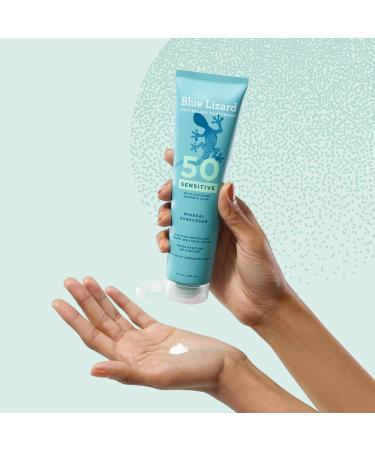Blue Lizard Sensitive Mineral Sunscreen SPF 50+ with Zinc Oxide - Water Resistant UVA/UVB Protection - Fragrance Free - 5 Fl Oz (Pack of 1) - Buy Online on GoSupps.com