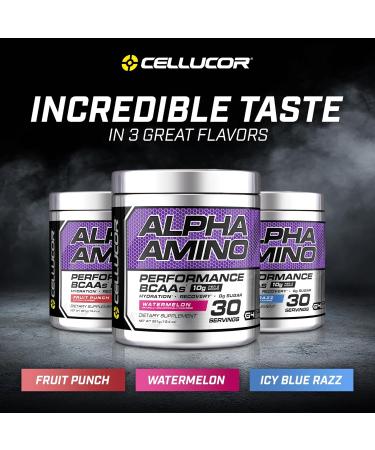 Cellucor Alpha Amino EAA & BCAA Powder - Icy Blue Razz - 13.4 Oz. - Buy Online on GoSupps.com