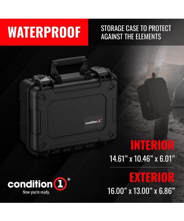 Waterproof Lockable Medium Hard Case 16x13x7 Black with Foam Insert - Ideal for Camera, Tactical, Scientific Gear - IP67 Rated - Buy Online on GoSupps.com