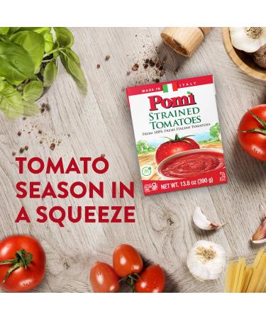 Pom Strained Tomatoes - 13.8oz (Pack of 12) - Premium Quality Tomato Puree - Buy Online on GoSupps.com