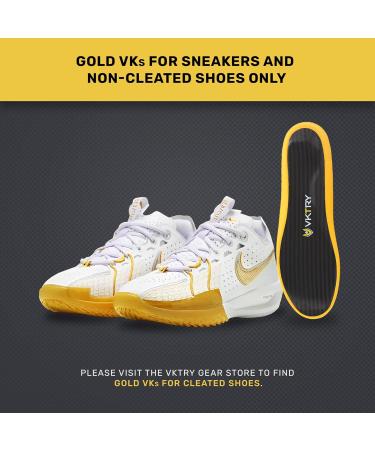VKTRY Gold Performance Insoles | Custom Carbon Fiber Inserts for Basketball Volleyball Running & More | Boost Performance & Prevent Injury | US Sizes 7-7.5 Men 9-9.5 Women - Buy Online on GoSupps.com