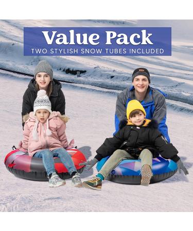 JOYIN 34 Inches Inflatable Snow Tubes (2 Sets) - Heavy Duty Sled for Kids and Adults - Buy Online on GoSupps.com