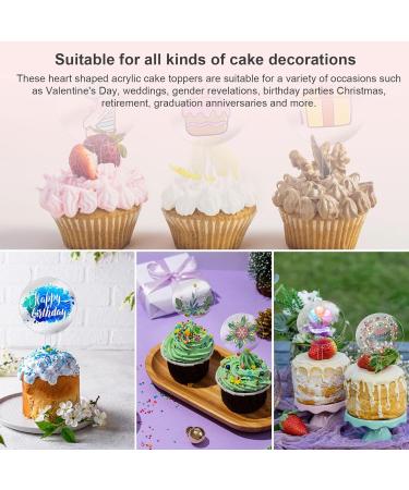 24 Pcs Clear Blank Acrylic Cupcake Toppers Round Acrylic Cupcake Topper Personalized Cupcake Toppers Sticks For Christmas DIY Birthday Festival Party Baby Shower Wedding Party Cupcake Decoration - Buy Online on GoSupps.com