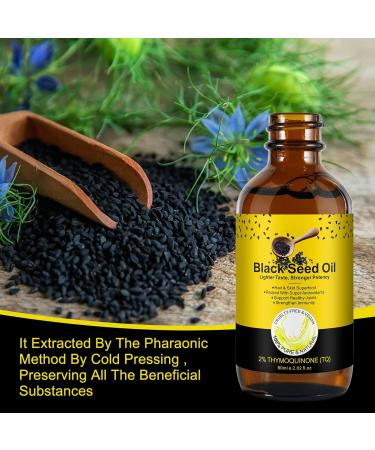 KLLALO Organic Black Cumin Seed Oil 60 ml Glass Bottle + Pipette + Brush for Hair Loss Acne and Blackheads Black Seed Oil - Buy Online on GoSupps.com