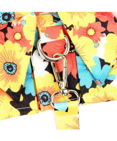 Paidful Dog Harness Dress for Small Dogs & Cats | Colorful Flower Tutu Rock Mesh Breathable Pet Clothing with 1.6m Leash - Perfect for Spring/Summer | Chihuahua Yorkie Apparel in Orange (Back Length 20cm) - Buy Online on GoSupps.com