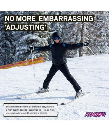 Rocky Men's Thermal Bottoms - Insulated Long John Base Layer Pants for Outdoor Ski & Extreme Cold - Blue, Size Large - Buy Online on GoSupps.com