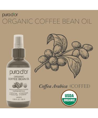 PURA D'OR 3.38 Oz ORGANIC Coffee Bean Oil - 100% Pure USDA Certified Premium Grade Natural Moisturizer Cold Pressed Unrefined Hexane-Free Base Carrier Oil for DIY Skin Care For Men & Women 3.38 Fl Oz (Pack of 1) - Buy Online on GoSupps.com