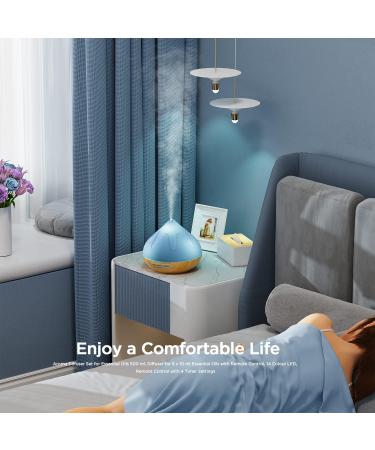 Buy Aroma Diffuser with Essential Oils Set - 500 ML Remote Control 14 Color Lights Humidifier for Large Rooms - Timers & Auto Shut-Off - Buy Online on GoSupps.com