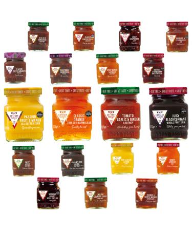 Cottage Delight Mini Jam Pick N Mix - Create Custom Jam Combo with 18+ Flavours | Caramelised Cheese Orange Blackcurrant Strawberry Lemon | 5 Pack - Perfect Jam Gift Set for Jam Lovers