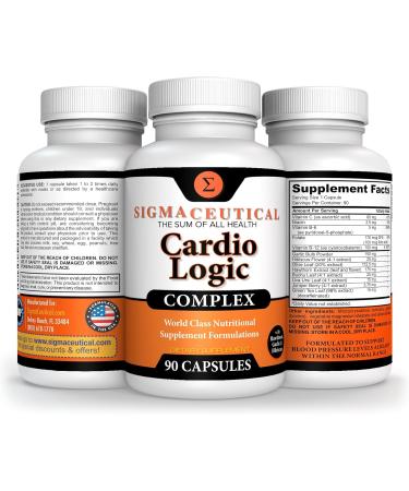 Premium Blood Pressure Support Formula - Hawthorn, Olive Leaf, Garlic & Hibiscus Supplement - 90 Capsules - Buy Online on GoSupps.com