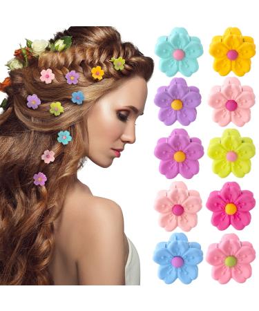 Cosmmap 20Pcs Small Hair Clips for Girls  Mini Flower Hair Clips  Mini Hair Claw Clips  Baby Cute Hair Clips Toddler Hair Clips Kawaii Jaw Clips Hair Accessories for Women School Girls Kids Teens Matte Hair Decor