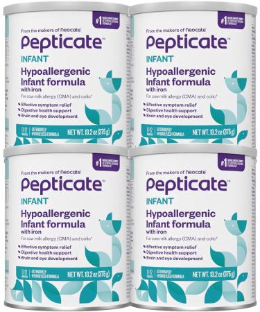 NUTRICIA PEPTICATE Pepticate Baby Formula for Cow Milk Allergy - Pack of 4 - 13.2 Oz.