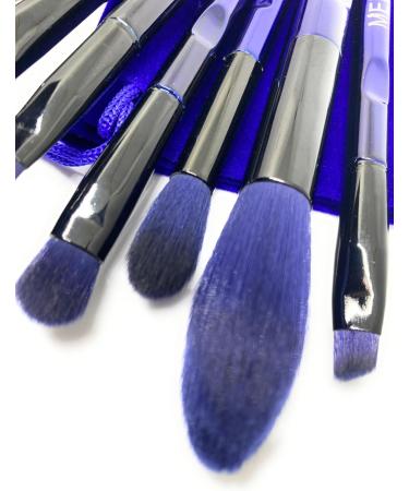 Melanie's10 pieces makeup brush set with Velvet bag. Dark Blue. - Buy Online on GoSupps.com