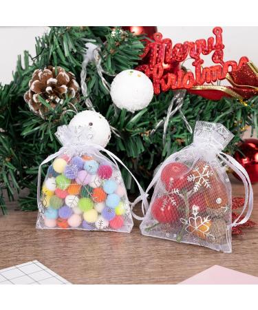 100 Pack Organza Gift Bags - Small 10x15cm Snowflake Design - Perfect for Christmas Gifting & Packaging - Buy Online on GoSupps.com