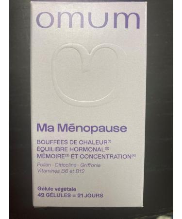 OMUM - My Menopause Supplement Hot Flashes Memory Concentration Fatigue Hormonal Balance - 42 capsules 3 weeks - Pollen Griffonia Citicoline Vitamins B6 B12 Natural France Vegan - Buy Online on GoSupps.com