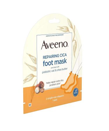 Aveeno Repairing CICA Foot Mask with Prebiotic Oat and Shea Butter - 2 Single-Use Slippers - Buy Online on GoSupps.com