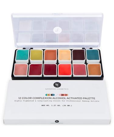 Narrative Cosmetics 12-Color Complexion Alcohol-Activated Palette  Professional Quick Drying Waterproof SFX Makeup  Tattoo Cover