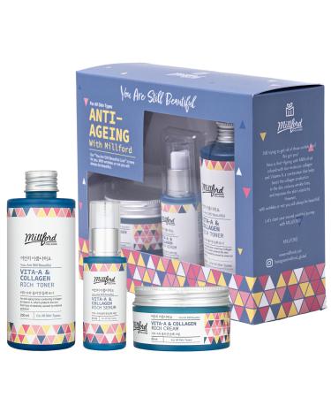 Anti-Ageing Set with Vitamin-A & Collagen Korean Skin Care Anti-Aging Face Moisturizing Set Firming & Hydrating Moisturizing Anti Wrinkle Collagen Face Moisturizer Lifting Gift Set