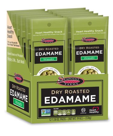 Seapoint Farms Dry Roasted Edamame Spicy Wasabi 12 Packs 1.58 oz (45 g) Each