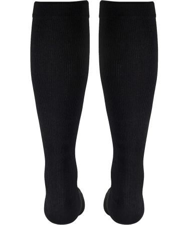 Truform Compression Socks for Men - 15-20 mmHg Knee High Dress Socks - Black Large (1 Pair) - Comfortable & Supportive - Buy Online on GoSupps.com