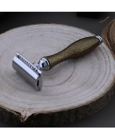 Antique Look Men's Shaving Set - Pure Black Badger Brush DE Safety Razor Stand Bowl & Soap | Perfect Gift for Grooming Enthusiasts - Buy Online on GoSupps.com