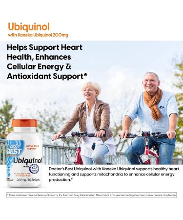 Doctor's Best Ubiquinol 200 mg - 30 Softgels | Premium Antioxidant Support - Buy Online on GoSupps.com