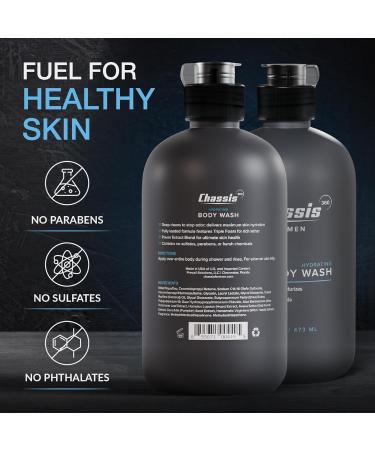 Chassis 360 Men's Body Wash - Maximum Hydration Liquid Body Cleanser for Men - Triple Foam Formula with Clean Fusion Scent - Suitable for All Skin Types - Sulfate & Paraben Free - 16 Fl Oz Bottle - Buy Online on GoSupps.com