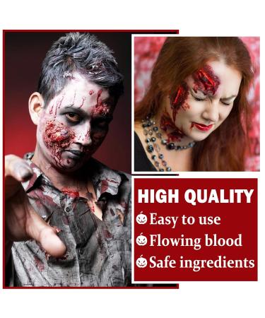 Realistic Halloween Fake Blood Spray & Gel Kit | Edible Washable SFX Makeup for Cosplay Zombie & Vampire Essentials - Buy Online on GoSupps.com
