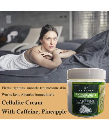 Hristina Cellulite Cream With Caffeine Pineapple - Smooths Firms and Tights The Body Skin | Perfect For Cellulite Treatment Massage for Stomach Legs and Arms - Buy Online on GoSupps.com
