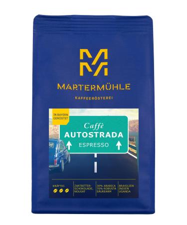 Marterm hle Marterm hle Caff Autostrada Powerful Espresso Beans 1 kg Arabica / Robusta Flavouring Nougat Bitter Chocolate Fully Smoothly Rolled Espresso Beans Low Acid