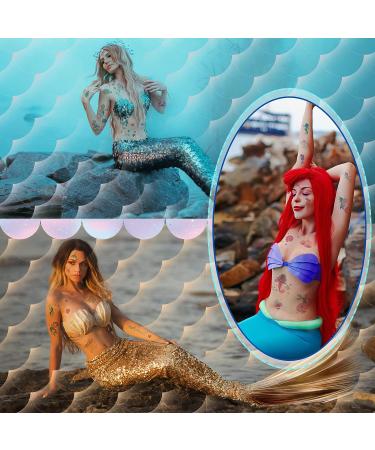 Kids Summer Party Temporary Tattoos Set - 232 Luau & Mermaid Themed Waterproof Tattoo Stickers for Beach Parties - Mermaid Style Supplies - Buy Online on GoSupps.com