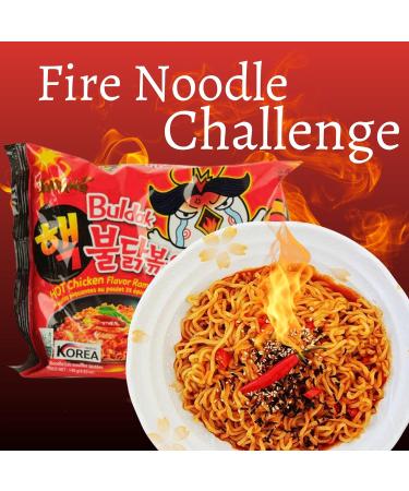 Samyang Hot Chicken Flavour Buldak Ramen Noodles Spicy Hot Triple (3x Spicy) Stir Fried Korean Ramyun 140g (Pack of 5) - Buy Online on GoSupps.com