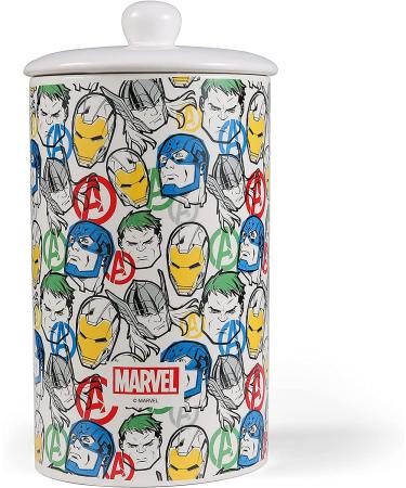 Marvel Comics Ceramic Dog Treat Jar - Avengers & Spiderman Theme, 10 x 5 Inches, Dishwasher Safe Storage Container - Buy Online on GoSupps.com