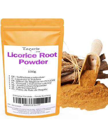 Tazarin LTD TazarinLtd 100g Licorice Root Ground Licorice Root Powder - Intense Aroma & Taste - 100% Natural Pure & No Additives