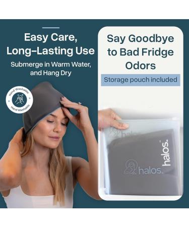 Halo Mask Migraine Relief Cap - Form-fitting Ice Hat for Tension Headaches and Sinus Pain - Cooling Head Ice Pack in Dark Grey - Buy Online on GoSupps.com