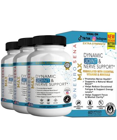 GREENVIFY Extra Strength Joint & Nerve Support 60 Capsules 30-Day Supply with Vitamin B12 B6 C Thiamin Riboflavin (3)