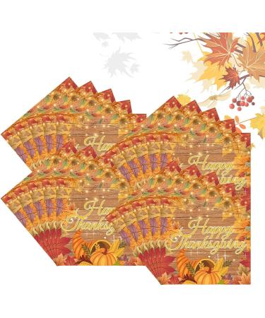 Thanksgiving Fall Dinnerware Sets Fall Thanksgiving Party Supplies - Non-Reusable Paper Party Supplies Set Thanksgiving Decorations for Party Favors 20 Guests Tissue - Buy Online on GoSupps.com