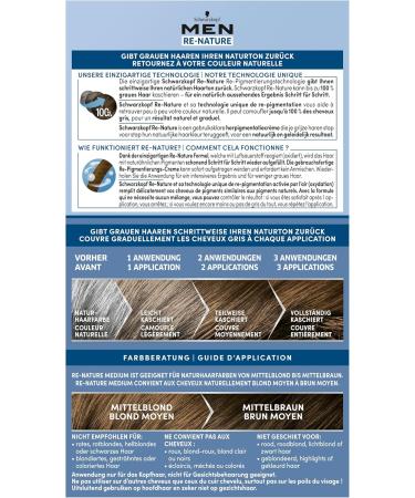 Men Perfect Re-Nature Men's Medium Blonde to Medium Brown Restores Natural Hair Colour without Hair Dyeing and Gently Conceals Grey Hair - 4.9 Oz - Pack Of 2 - Buy Online on GoSupps.com